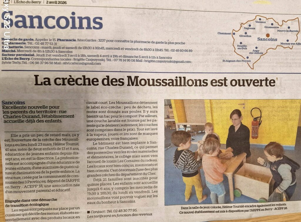 Ouverture de la crèche Les Moussaillons à Sancoins